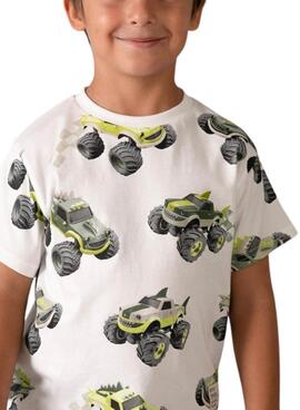 T-shirt Mayoral voitures blanches pour garçon