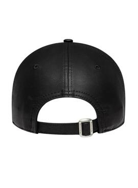 Casquette New Era New York Yankees 9FORTY en cuir noir pour femme
