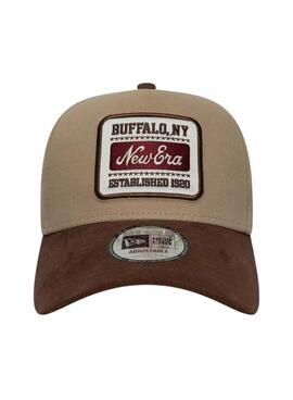 Casquette New Era Patch Suede 9FORTY beige pour homme et femme