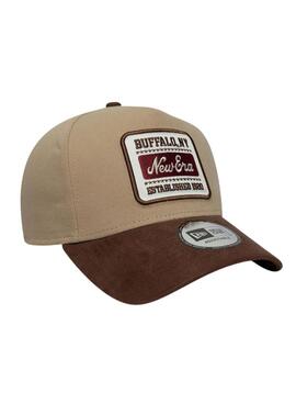 Casquette New Era Patch Suede 9FORTY beige pour homme et femme