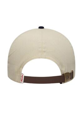 Casquette New Era Patch Suede 9FORTY beige et bleu marine pour homme et femme