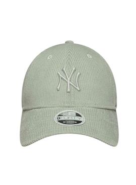 Casquette New Era Cord New York Yankees 9FORTY vert clair pour femme