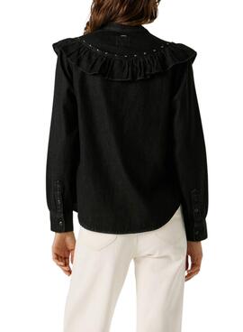 Chemise en jean Pepe Jeans Katia noire pour femme
