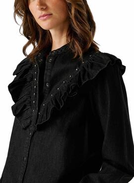 Chemise en jean Pepe Jeans Katia noire pour femme