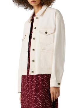 Veste en jean Pepe Jeans relaxed blanc pour femme.