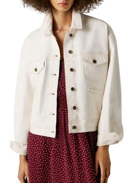 Veste en jean Pepe Jeans relaxed blanc pour femme.