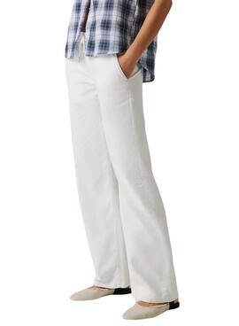 Pantalon Pepe Jeans Eva blanc pour femme