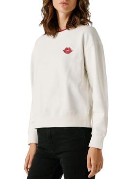Sudadera Pepe Jeans Letha blanche pour femme