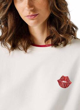 Sudadera Pepe Jeans Letha blanche pour femme