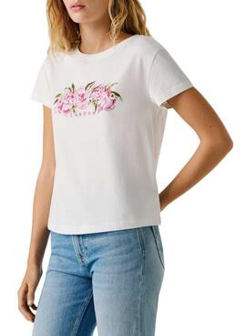 T-shirt Pepe Jeans Mahina blanc pour femme
