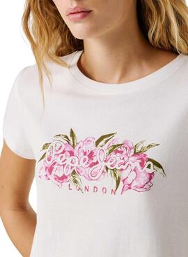 T-shirt Pepe Jeans Mahina blanc pour femme
