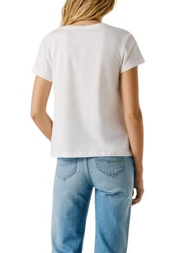 T-shirt Pepe Jeans Mahina blanc pour femme
