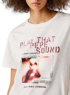 T-shirt Pepe Jeans Brina blanc pour femme
