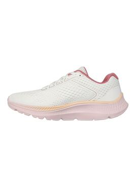 Chaussures Skechers Go Run blanches et roses pour femme