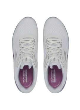 Chaussures Skechers Go Run blanches et bleues pour femme