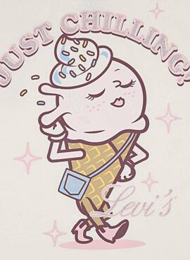 T-shirt Levis Just Chillling beige pour fille