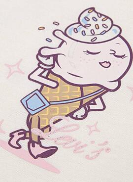 T-shirt Levis Just Chillling beige pour fille