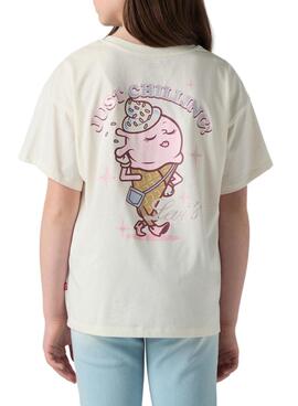 T-shirt Levis Just Chillling beige pour fille