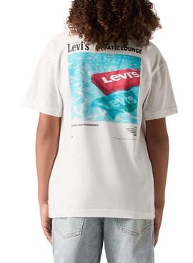Maillot Levi's Aquatic Lounge blanc pour garçon.