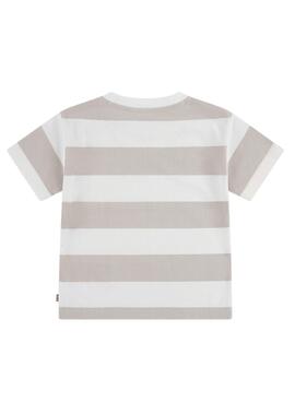 T-shirt Levi's Big Stripe beige pour enfant