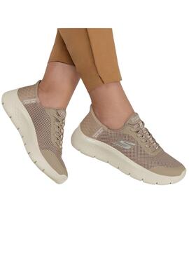 Chaussures Skechers Go Walk beige pour femme