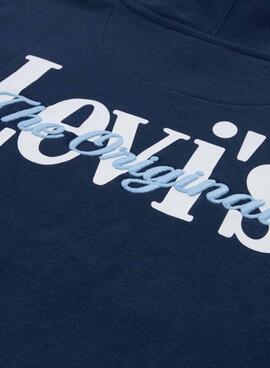 Sweatshirt Levi's Classic And Clean bleu marine pour garçon et fille.