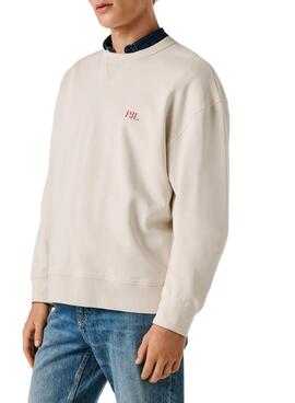 Sweatshirt Pepe Jeans Garret blanc ivoire pour homme