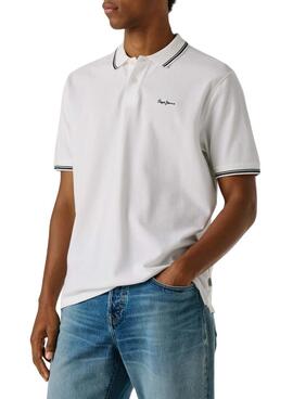 Polo Pepe Jeans Carson blanc pour homme