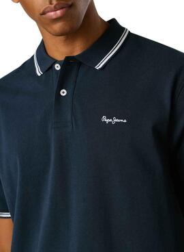 Polo Pepe Jeans Carson bleu marine pour homme