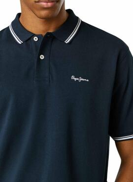 Polo Pepe Jeans Carson bleu marine pour homme