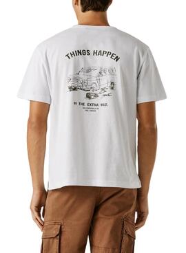 T-shirt Pepe Jeans Scott blanc pour homme