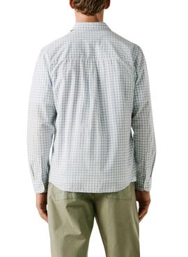 Chemise géométrique bleue et blanche Pepe Jeans Presley pour homme