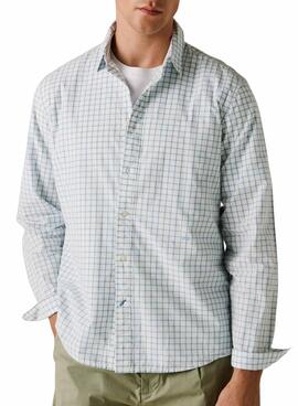 Chemise géométrique bleue et blanche Pepe Jeans Presley pour homme