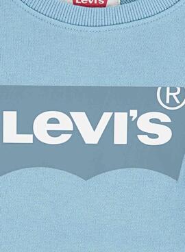 Sweat à capuche Levis Batwing French Terry bleu pour garçon et fille