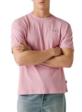 T-shirt Pepe Jeans Connor rose pour homme