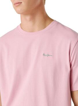T-shirt Pepe Jeans Connor rose pour homme