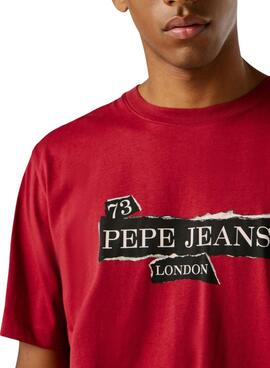 Maillot Pepe Jeans Griffin rouge pour homme