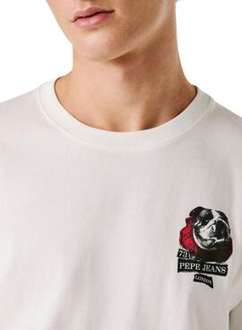 Chemise Pepe Jeans Shad bulldog blanc pour homme