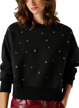Sweatshirt Pepe Jeans Baulena noir pour femme