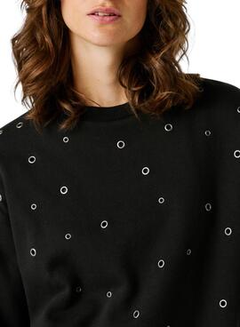 Sweatshirt Pepe Jeans Baulena noir pour femme