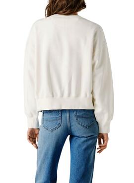 Sweat Pepe Jeans Bernis blanc pour femme