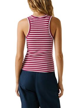 T-shirt Pepe Jeans Marian rose et blanc pour femme