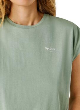 T-shirt Pepe Jeans Bloom verte pour femme