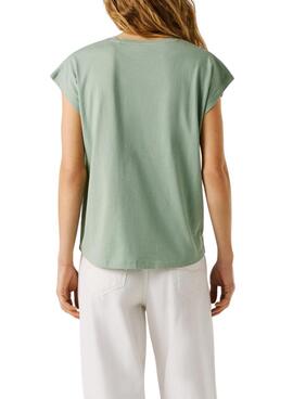 T-shirt Pepe Jeans Bloom verte pour femme