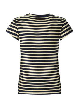 T-shirt Pepe Jeans Merida bleue et jaune pour femme.