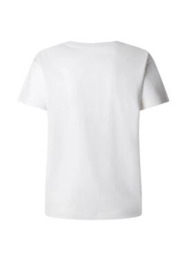 T-shirt Pepe Jeans Ban blanc pour femme