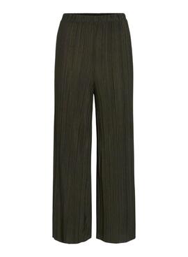 Pantalons Vila Viplisa plissés verts pour femme