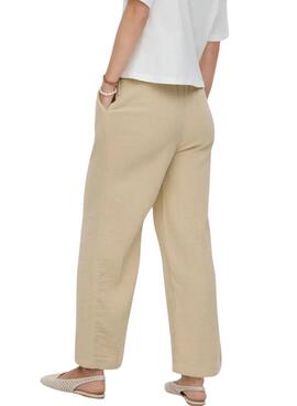 Pantalon beige pour femme Only Thyra