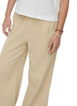 Pantalon beige pour femme Only Thyra