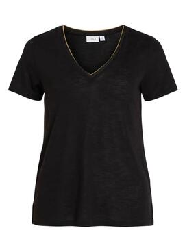 T-shirt Vila Noel noir pour femme